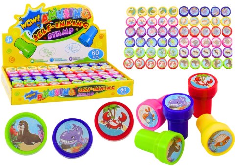 LEAN TOYS Stempelek Ozdobny 12 Wzorów Zwierząt Wodnych 6 Kolorów