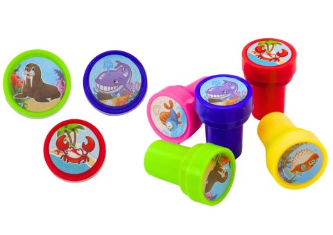 LEAN TOYS Stempelek Ozdobny 12 Wzorów Zwierząt Wodnych 6 Kolorów