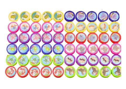 LEAN TOYS Stempelek Ozdobny 12 Wzorów Zwierząt Wodnych 6 Kolorów