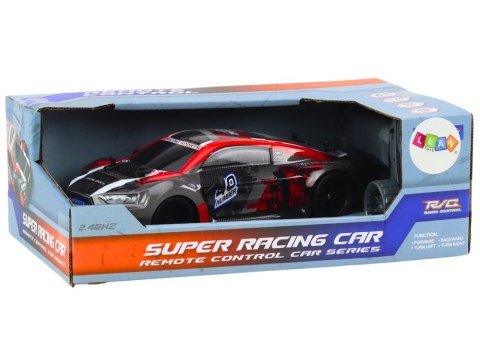 LEAN Toys Autko Zdalnie Sterowane RC 1:18 Gumowe Koła Drift Czerwony