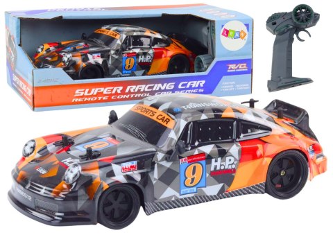 LEAN Toys Autko Zdalnie Sterowane RC 1:18 Gumowe Koła Drift Pomarańczowy