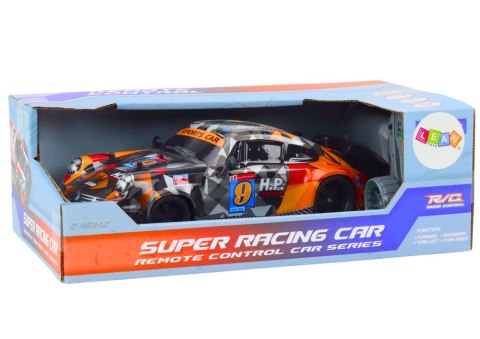 LEAN Toys Autko Zdalnie Sterowane RC 1:18 Gumowe Koła Drift Pomarańczowy
