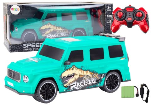 LEAN Toys Auto Zdalnie Sterowane RC z Dinozaurem w Skali 1:10 Zielone