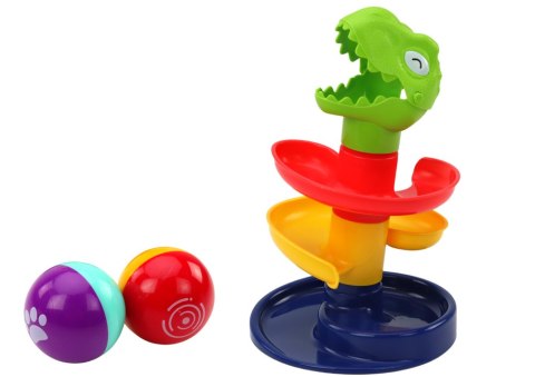 LEAN Toys Edukacyjna Zjeżdżalnia Dla Kulek Sorter Zielony Dinozaur