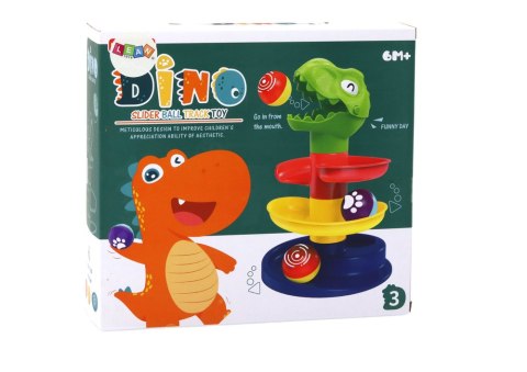 LEAN Toys Edukacyjna Zjeżdżalnia Dla Kulek Sorter Zielony Dinozaur