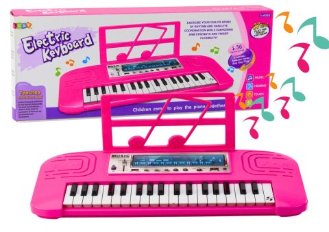 LEAN Toys Elektryczne Pianinko Dla Dzieci 36 Melodii Różowe