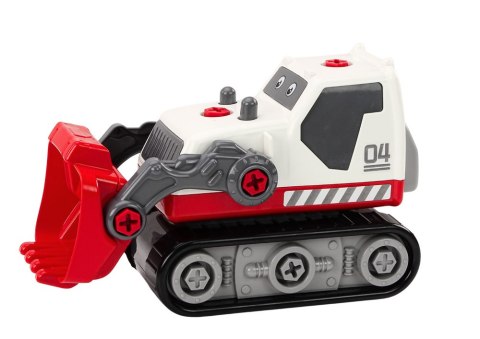 LEAN Toys Koparka Gąsienicowa Kreskówkowa Do Skręcania DIY Biała