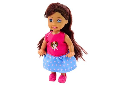 LEAN Toys Laleczka Z Psami Lalka Piesek Buda Akcesoria Różowe Szczeniak 16 ele.