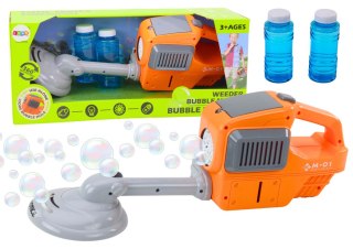 LEAN Toys Maszyna Do Baniek Mydlanych Kosiarka Podkaszarka Dwa Płyny Pomarańczowa