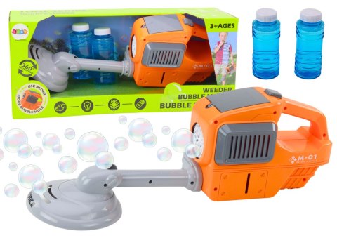 LEAN Toys Maszyna Do Baniek Mydlanych Kosiarka Podkaszarka Dwa Płyny Pomarańczowa