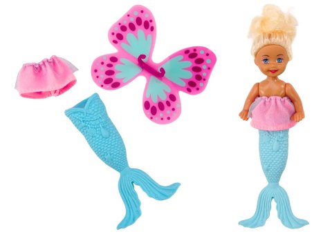 LEAN Toys Mini Laleczka 2w1 Syrenka Wróżka Ogon Skrzydła