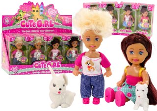 LEAN Toys Mini Laleczka Długie Włosy Ubranko Kolorowe Zwierzątko