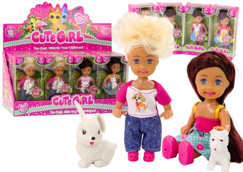 LEAN Toys Mini Laleczka Długie Włosy Ubranko Kolorowe Zwierzątko