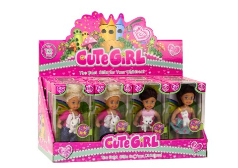 LEAN Toys Mini Laleczka Długie Włosy Ubranko Kolorowe Zwierzątko