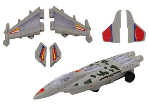 LEAN Toys Myśliwiec Militarny F35 Jeżdżący Światła Dźwięki Szary