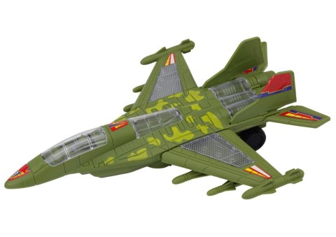 LEAN Toys Myśliwiec Militarny F35 Jeżdżący Światła Dźwięki Zielony