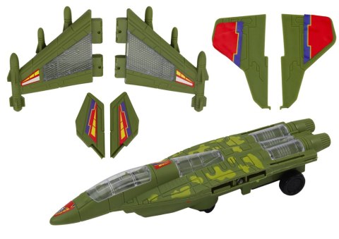 LEAN Toys Myśliwiec Militarny F35 Jeżdżący Światła Dźwięki Zielony