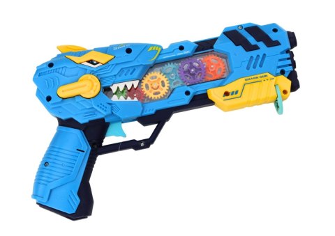 LEAN Toys Pistolet Projektor Dinozaur Światła Dźwięki Niebieski Czerwony