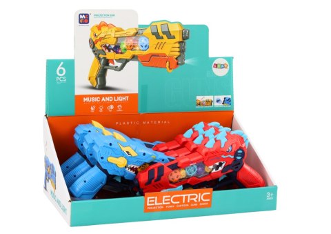 LEAN Toys Pistolet Projektor Dinozaur Światła Dźwięki Niebieski Czerwony