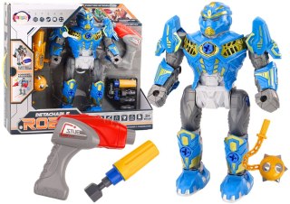 LEAN Toys Robot Do Skręcania Broń Wiertarka Śrubokręt Światła Dźwięk Niebieski