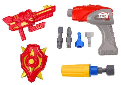 LEAN Toys Robot Do Skręcania Broń Wiertarka Śrubokręt Światła Dźwięk Turkusowy