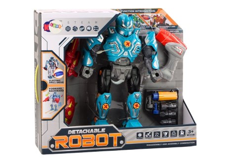 LEAN Toys Robot Do Skręcania Broń Wiertarka Śrubokręt Światła Dźwięk Turkusowy