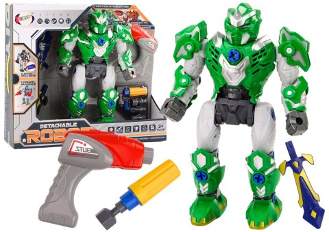 LEAN Toys Robot Do Skręcania Broń Wiertarka Śrubokręt Światła Dźwięk Zielony