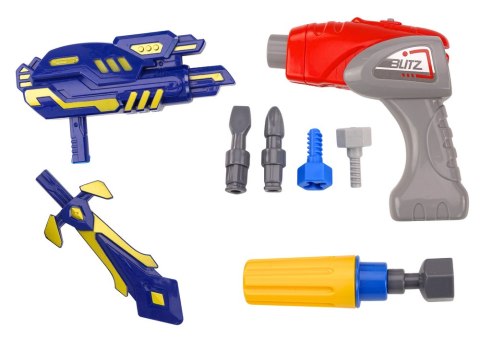 LEAN Toys Robot Do Skręcania Broń Wiertarka Śrubokręt Światła Dźwięk Zielony