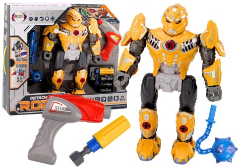 LEAN Toys Robot Do Skręcania Broń Wiertarka Śrubokręt Światła Dźwięk Żółty