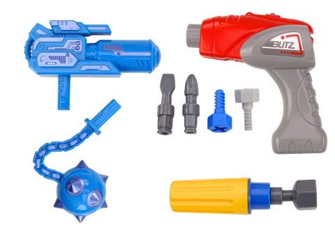 LEAN Toys Robot Do Skręcania Broń Wiertarka Śrubokręt Światła Dźwięk Żółty