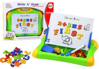 LEAN Toys Tablica Edukacyjna Magnetyczna Literki Cyferki Pisak Gąbka