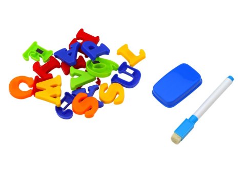 LEAN Toys Tablica Edukacyjna Magnetyczna Literki Cyferki Pisak Gąbka