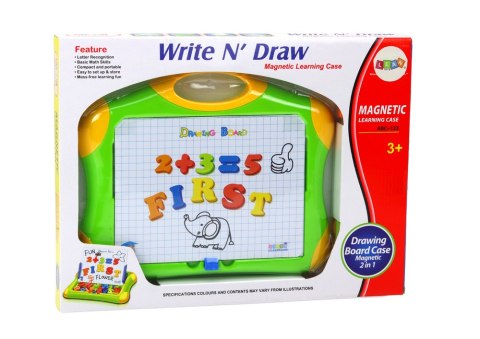 LEAN Toys Tablica Edukacyjna Magnetyczna Literki Cyferki Pisak Gąbka