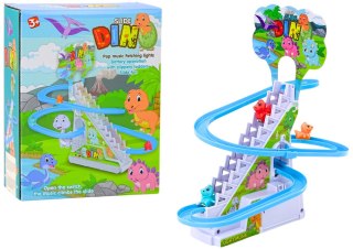 LEAN Toys Tor Zjeżdżalnia Dla Dinozaurów Schodki Światła Dźwięki