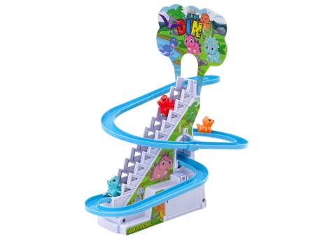 LEAN Toys Tor Zjeżdżalnia Dla Dinozaurów Schodki Światła Dźwięki
