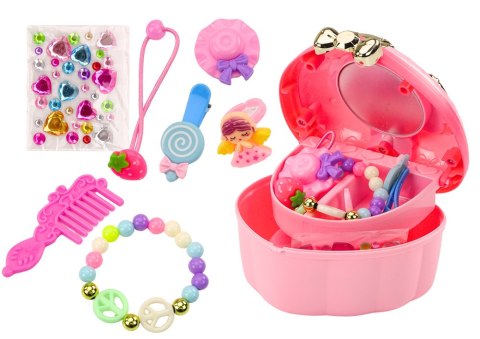 LEAN Toys Zestaw Kuferek Szkatułka Serduszko Pudełko Na Biżuterię Akcesoria MIX