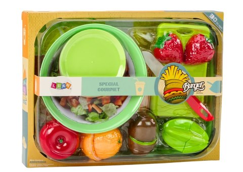 LEAN Toys Zestaw Owoców Do Krojenia Sałatka Sztućce Taca Artykuły Spożywcze 25 ele.