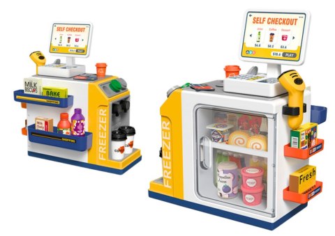 LEAN Toys Zestaw Supermarket Kasa Fiskalna Skaner Światła I Dźwięki