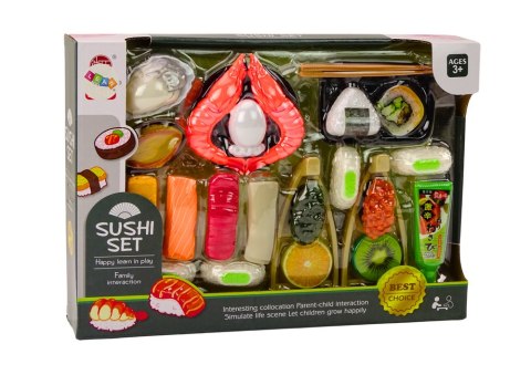 LEAN Toys Zestaw Zabawkowy Do Sushi Akcesoria Krewetki Dla Dzieci 24 ele.