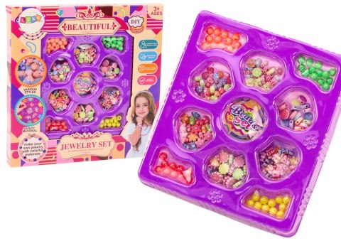 LEAN TOYS Koraliki Do Robienia Biżuterii DIY Zestaw Kreatywny Zawieszki Kwiatuszki