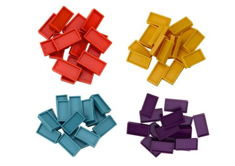 LEAN Toys Autko Zielony Dinozaur na Baterie Układające Kolorowe Domino 4 Kolory Klocków