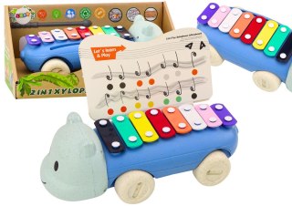 LEAN Toys Cymbałki Hipopotam Na Kółkach Instrument Dla Dzieci Kolorowe Edukacyjne