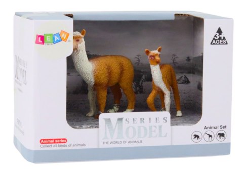 LEAN Toys Figurka Dorosła Lama 8 cm z młodą Lamą 6 cm Zwierzęta Świata
