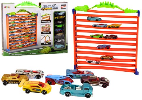 LEAN Toys Garaż Parking Tor Samochodowy 2w1 Resoraki Pętla 360* Zestaw