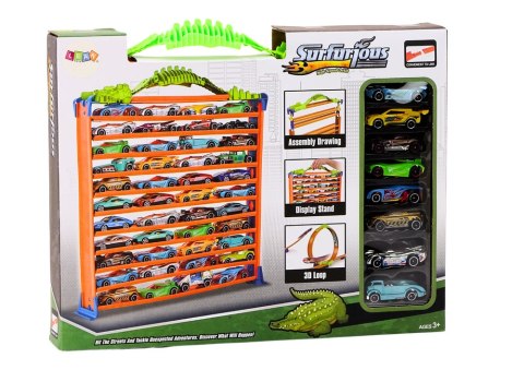 LEAN Toys Garaż Parking Tor Samochodowy 2w1 Resoraki Pętla 360* Zestaw