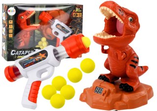 LEAN Toys Gra Strzelanie Do Dinozaura Zręcznościowa Kulki Pistolet Zestaw