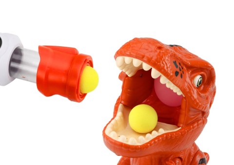 LEAN Toys Gra Strzelanie Do Dinozaura Zręcznościowa Kulki Pistolet Zestaw