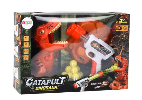 LEAN Toys Gra Strzelanie Do Dinozaura Zręcznościowa Kulki Pistolet Zestaw