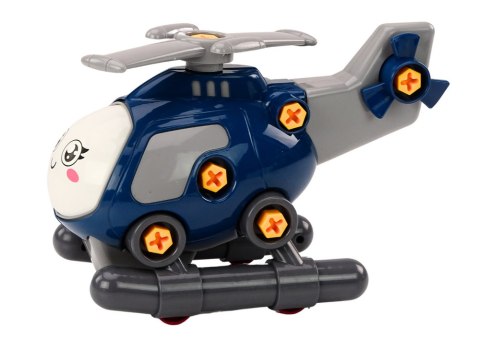 LEAN Toys Helikopter Kreskówkowy Do Skręcania DIY Niebieski