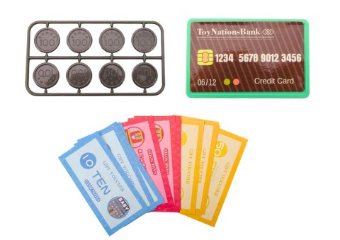 LEAN Toys Kasa Fiskalna Nauka Liczenia Monety Koszyk Światła Dźwięki Różowa